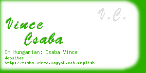 vince csaba business card